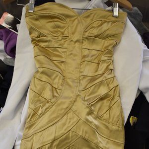 XS Gold strapless Arden B dress